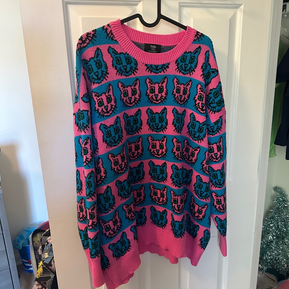 Dressed in lala sweater!